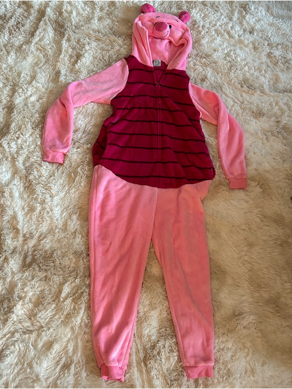 Piglet Character Onesie with Hood